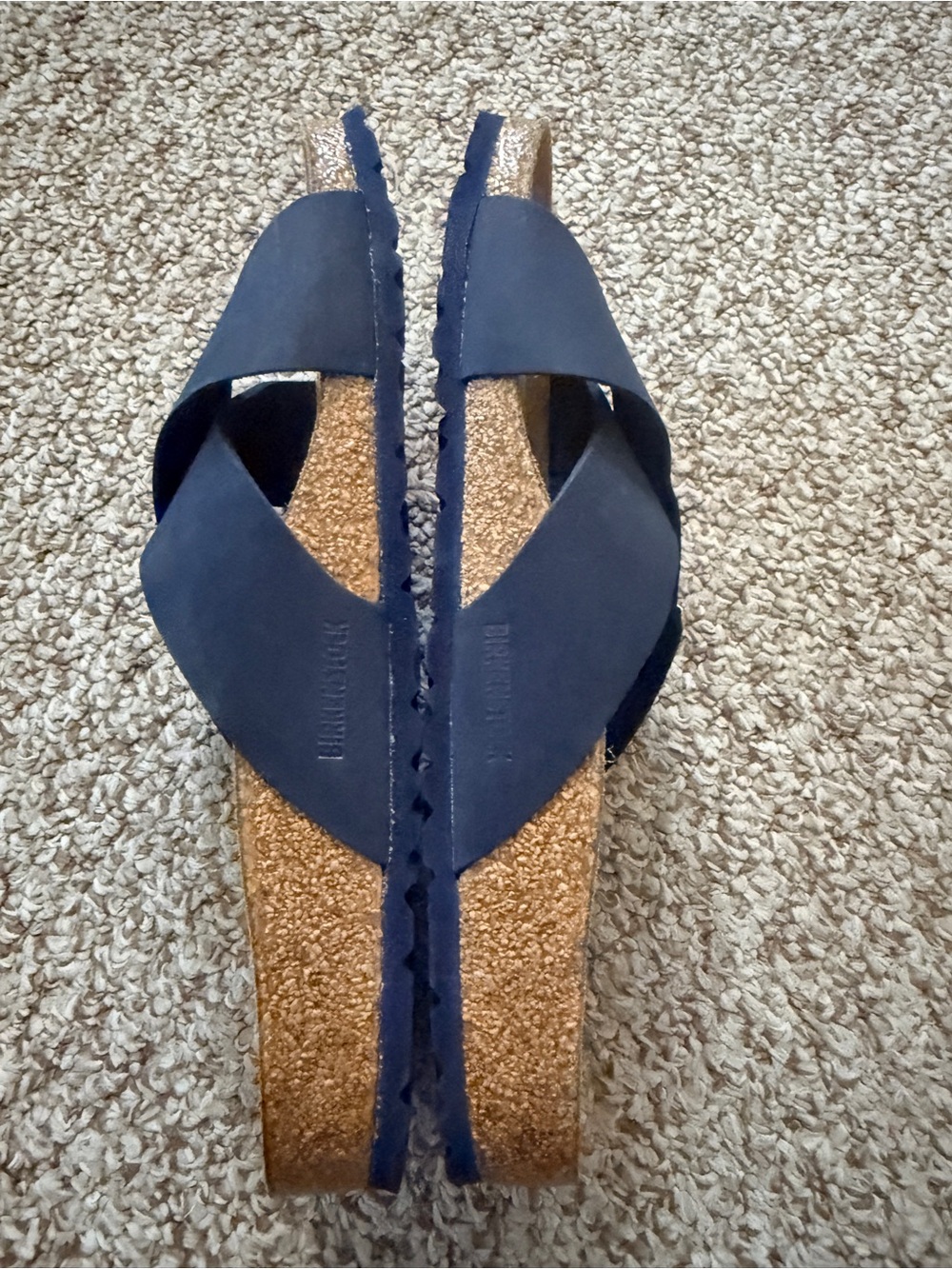 Birkenstock Cruz Nubuck Cross-Strap Sandals in Navy - Picture 4 of 6